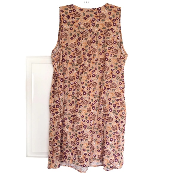 Sonoma Peach Dress Sleeveless Linen Rayon Pockets Knee Length Floral NEW - Picture 13 of 13